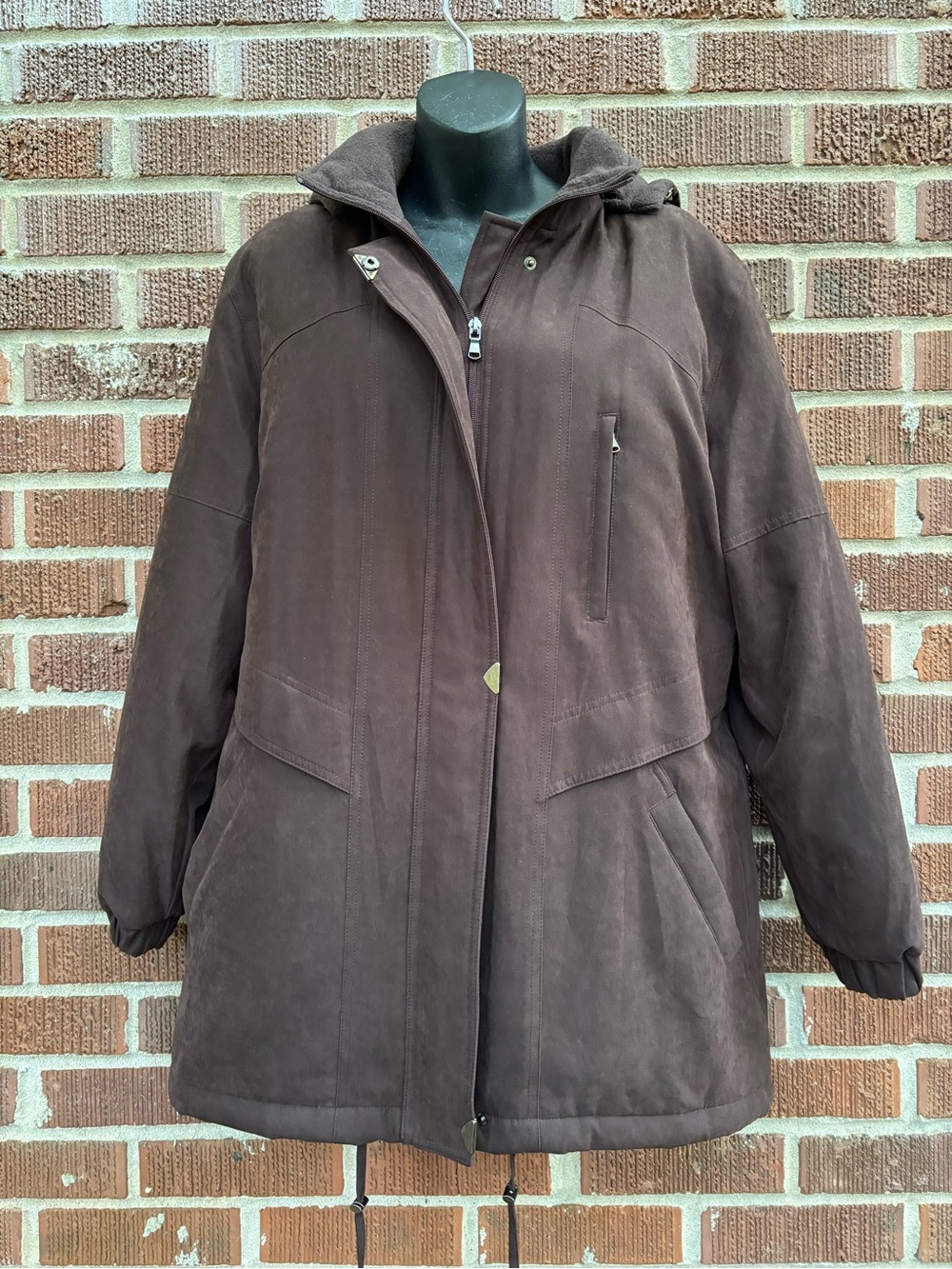 Mackintosh New England Women’s Sz M removable Fleece Hoodie Brown Coat